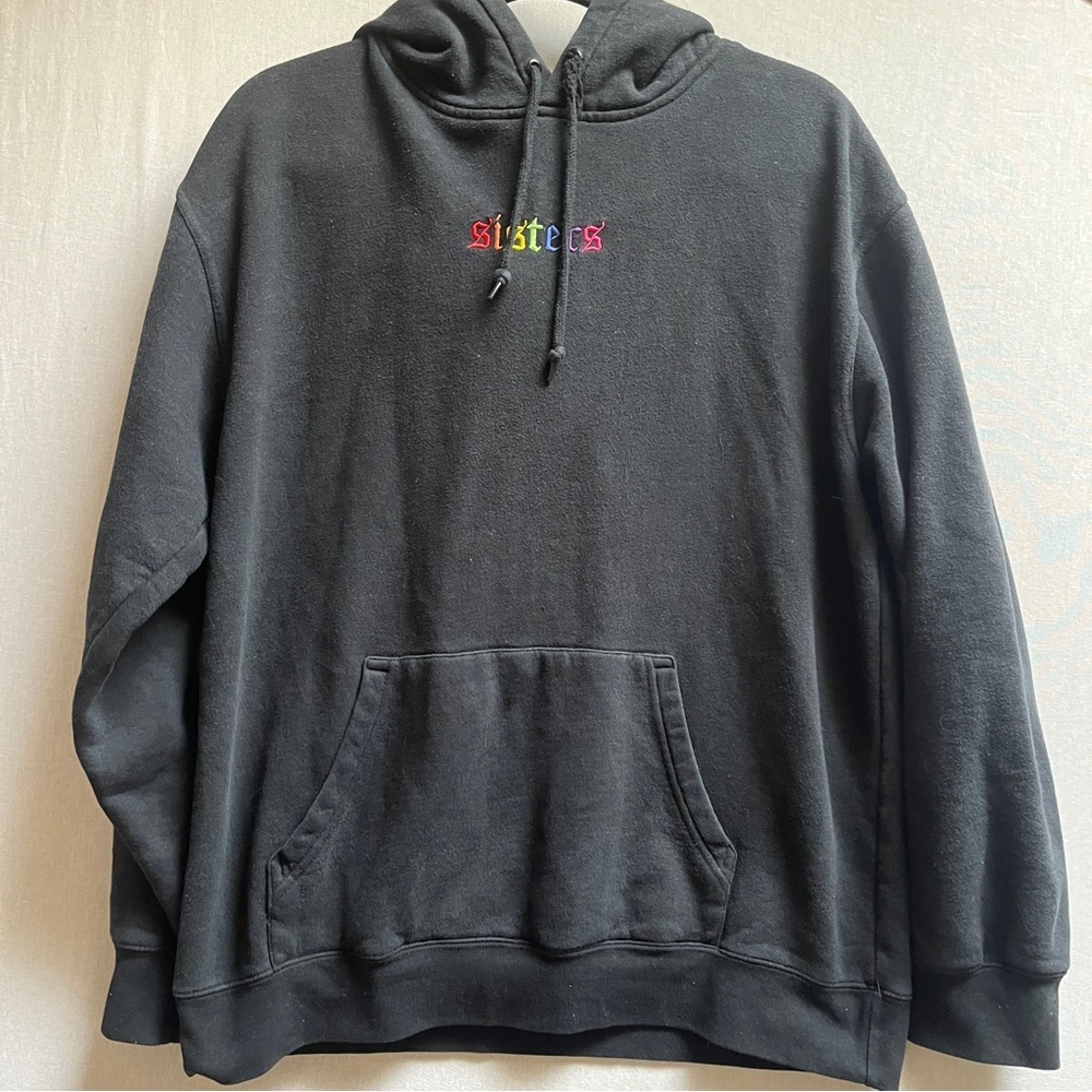 James Charles Sisters Apparel Embroidered Logo Black Hoodie Sz L